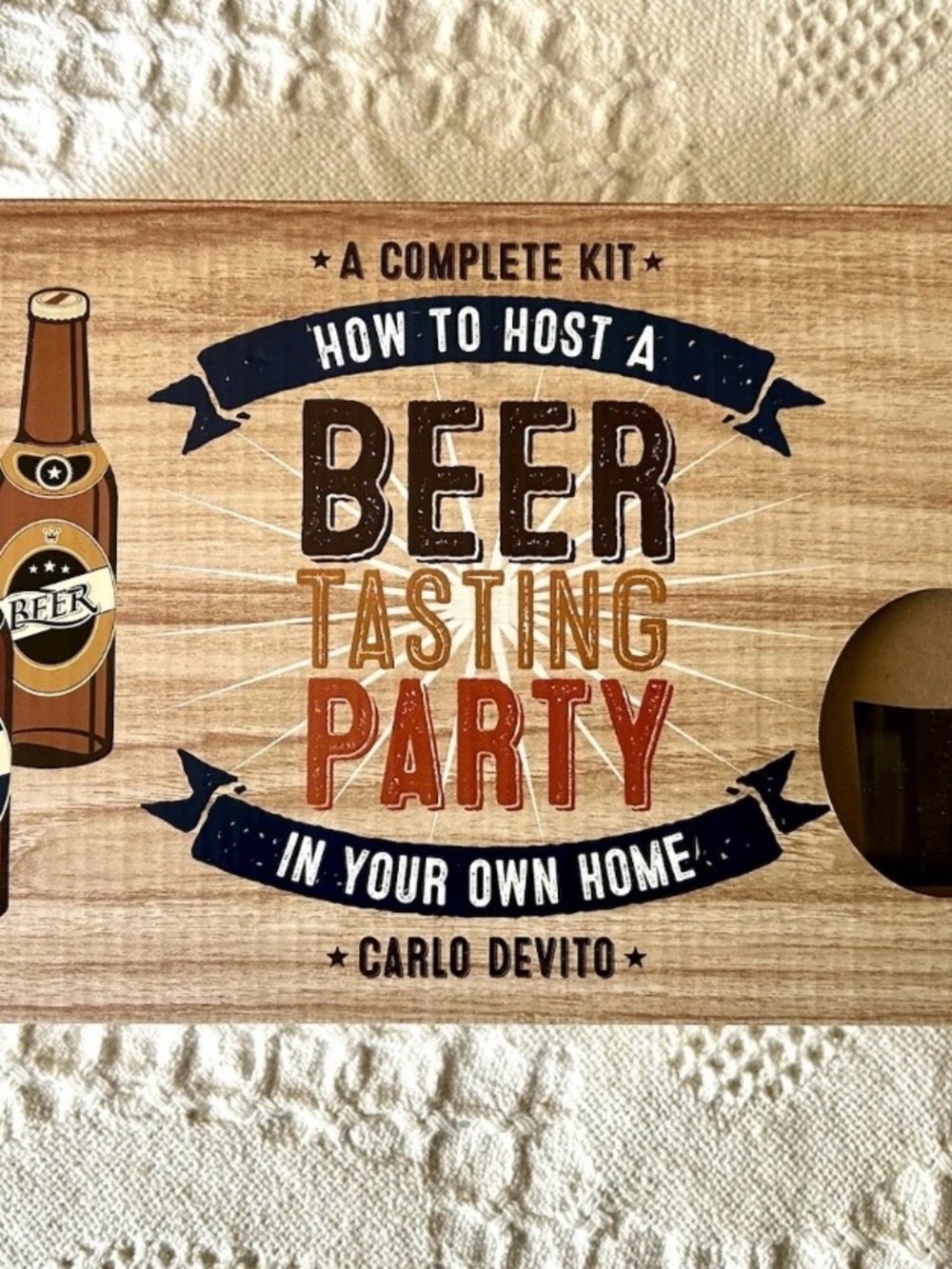 Beer Tasting Party Kit - Carlo Devito - Craft Beer Host Set - Rustic Bar Gift